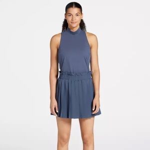 CALIA MIXED MEDIA SLEEVELESS DRESS